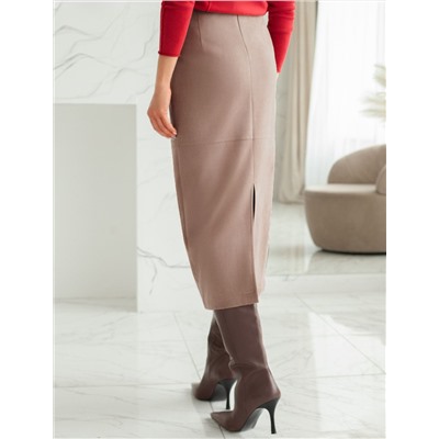 Юбка прямого силуэта из искусственной замши