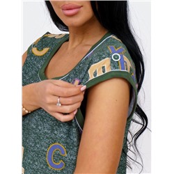 Халат женский Текс-Плюс, цвет зеленый желтый