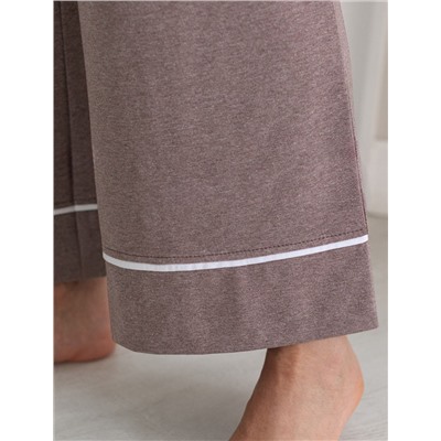 Укороченные брюки из эластичного хлопка с контрастным кантом