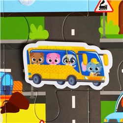 Пазл. Весёлые липучки «Транспорт»