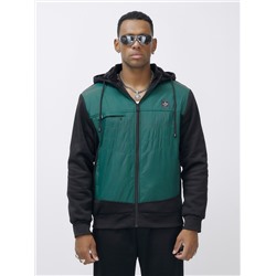 Спортивный костюм мужской зимний с начесом зеленого цвета 7336Z