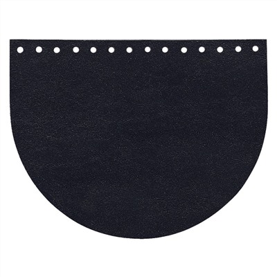 Кожа - Крышка-клапан овал 15 х 20 см. Midnight blue
