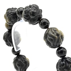 Браслет из Обсидиана шарик 14мм, 35,6г