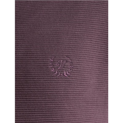 Лонгслив из мягкого фактурного трикотажа с плетеным воротником поло на пуговицах