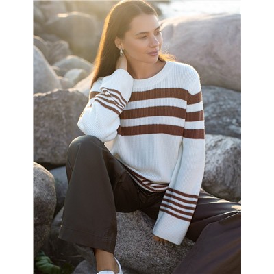 Джемпер крупной вязки из хлопка