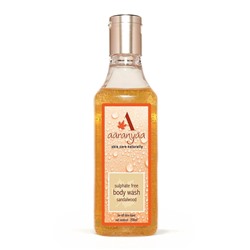 Sulphate Free BODY WASH Sandalwood, Aaranyaa (Безсульфатный ГЕЛЬ ДЛЯ ДУША Сандаловое дерево, для всех типов кожи, Аараньяа), 250 мл.