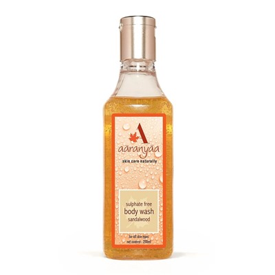 Sulphate Free BODY WASH Sandalwood, Aaranyaa (Безсульфатный ГЕЛЬ ДЛЯ ДУША Сандаловое дерево, для всех типов кожи, Аараньяа), 250 мл.