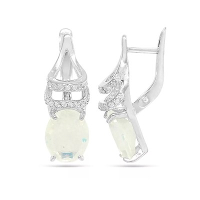 Серьги из серебра лунный камень, СПН32