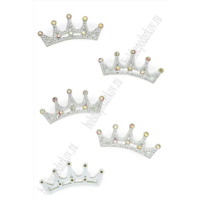 Патчи из фетра со стразами "Корона" 6*2,5 см (10 шт) SF-7699, №3