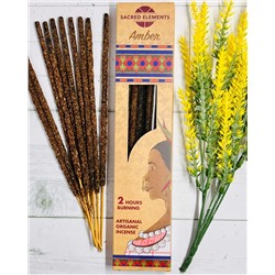 AMBER Artisanal Organic Incense, Sacred Elements (Натуральные благовония ручной работы АМБЕР, Секретные Элементы), уп. 10 палочек