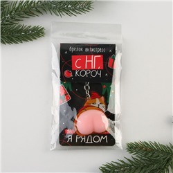 Брелок-мялка антистресс «Кот - Новый год», 2в1, 4.6 х 7 см