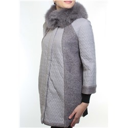 A16002 Пальто демисезонное женское (синтепон 100 гр., натуральный мех лисицы) размер 44