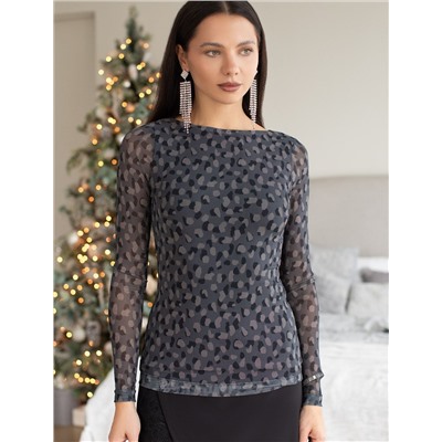 Джемпер с прозрачными рукавами