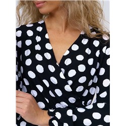 Платье женское Текс-Плюс, цвет черный белый