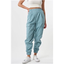 Брюки карго из плотного хлопка под деним голубой дым