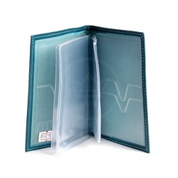 Обложка для автодокументов Cayman-В 122л натуральная кожа бирюза матовый (34)  162590