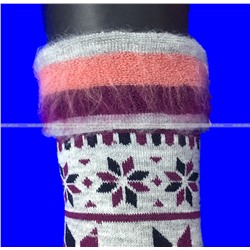 5 ПАР - Термоноски женские высокие (гольфы) внутри махра с начесом из шерсти мериноса ЖЗ-21