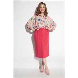 Michel chic 2055 розовый+цветы, Платье