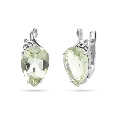 Серьги из серебра зеленый аметист, Ягода