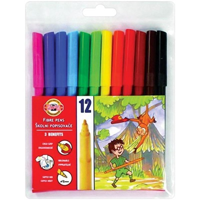 Фломастеры 12 цв. Koh-I-Noor ZOO 1002 АКЦИЯ! СКИДКА 10%