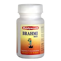 BRAHMI Bati, Baidyanath (БРАМИ (БРАХМИ) Вати, Тоник для мозга, Байдьянатх), 80 таб.