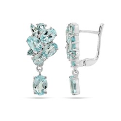 Серьги из серебра топаз, нанотопаз, Нола