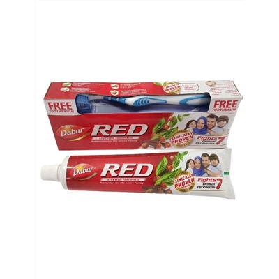 Dabur RED (Рэд зубная паста + ЗУБНАЯ ЩЕТКА, Дабур), арабская, 200 г.