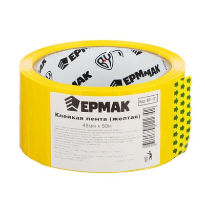 ЕРМАК Клейкая лента Желтая 48мм x 50м