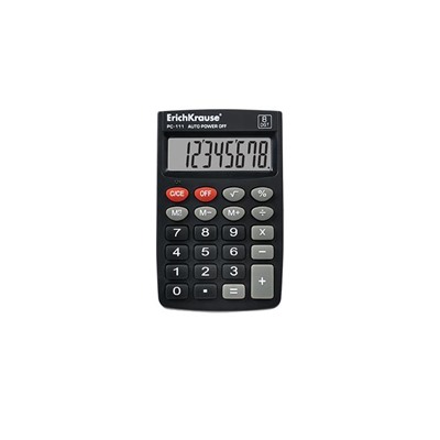 Калькулятор карманный ErichKrause 8 разрядов 8.8*5.8см серый PC-111 40111