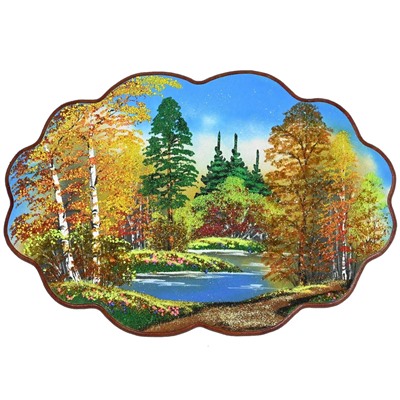 Картина с рисунком из камня, осень "облачко" 46*31,5см, 700г