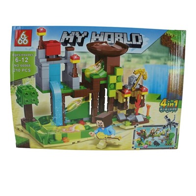 Конструктор My World 4в1 210дет. Платформа 29*21см / коробка 66068-1