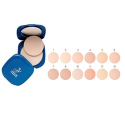 Пудра компактная PP-612  (Синий футляр) (в ассорт.) т. 1-6 Fleur АКЦИЯ! СКИДКА 20%