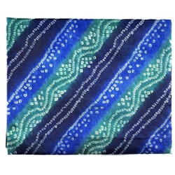 Сари ISHITA HOUSE, Kareena, с печатным принтом БАНДХАНИ, цвет СИНИЙ (Size: Onesize, с отрезом для блузы), 1 шт.