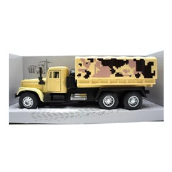 .Грузовик (метал.) Военный тентованный открыв.двери 24*10см / коробка 2217-9