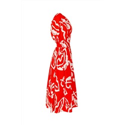 Elema 5К-10966-2-164 красный_принт, Платье
