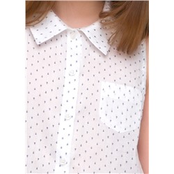 CLE блузка дев.871689/76т4ппн, молочный/т.синий