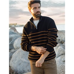 Свитер фактурной крупной вязки с металлической молнией