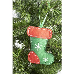 Мягкая елочная игрушка из фетра «Шапка, варежка, сапожок» своими руками