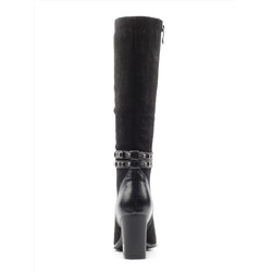 XH-Z374-14539-1R BLACK Сапоги демисезонные женские (натуральная замша, байка) размер 34