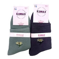 Носки  Жен.  Р-р 36-41 теплые KOMAX (88%хлопок,12% полиам/лайкра)цв ассорт/ромашка B255-3