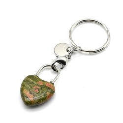 Брелок Сердце 20*30мм с унакитом