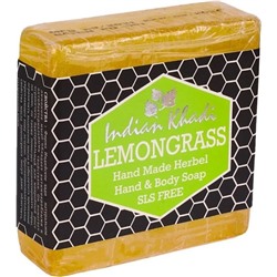 LEMONGRASS Hand Made Herbal Hand & Body Soap, Indian Khadi (ЛЕМОНГРАСС травяное мыло ручной работы, Индиан Кхади), 100 г.