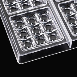 Форма для шоколада (поликарбонат) "Плитка Круги", 275*175 мм, 6 ячеек