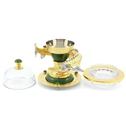 Икорница с нефритом "Осетр" 175*150*220мм