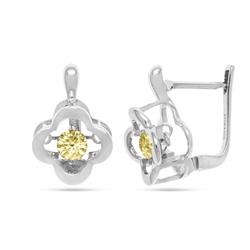 Серьги из серебра крайола циркон, Папайя