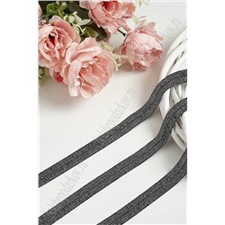 Тесьма эластичная с люрексом 1,5 см*10 ярд (SF-369-2) черный