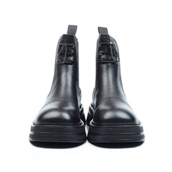 CXR129-2P BLACK Ботинки демисезонные женские (натуральная кожа, байка) размер