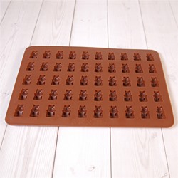 Форма силиконовая для шоколада "Мармеладные мишки" 19*14, 50 ячеек