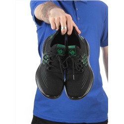HA106-2 BLACK/GREEN Кроссовки летние мужские (текстиль) размер
