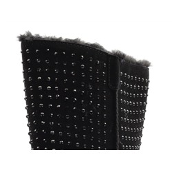 HW871-1 BLACK Дутики женские зимние (искусственная замша, искусственный мех) размер 36